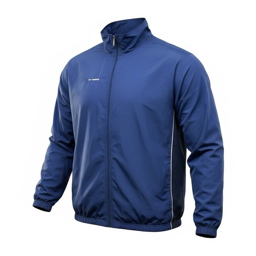 Reebok Men’s Full Zip Track Jacket Blue XXL Lightweight Windbreaker Lined